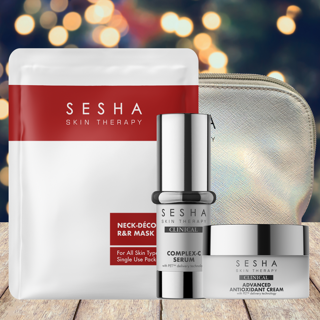 Kit Mature Skin A - Complex C serum, Antioxidant Cream, Neck & Decollete Mask and Holo Bag