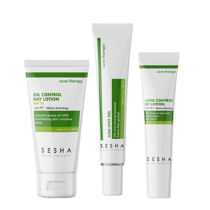 Bundle Acne: Acne Gel Spot, Oil Control Day Lotion & Acne Control BP Lotion